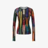 Printed stretch jersey T-shirt
