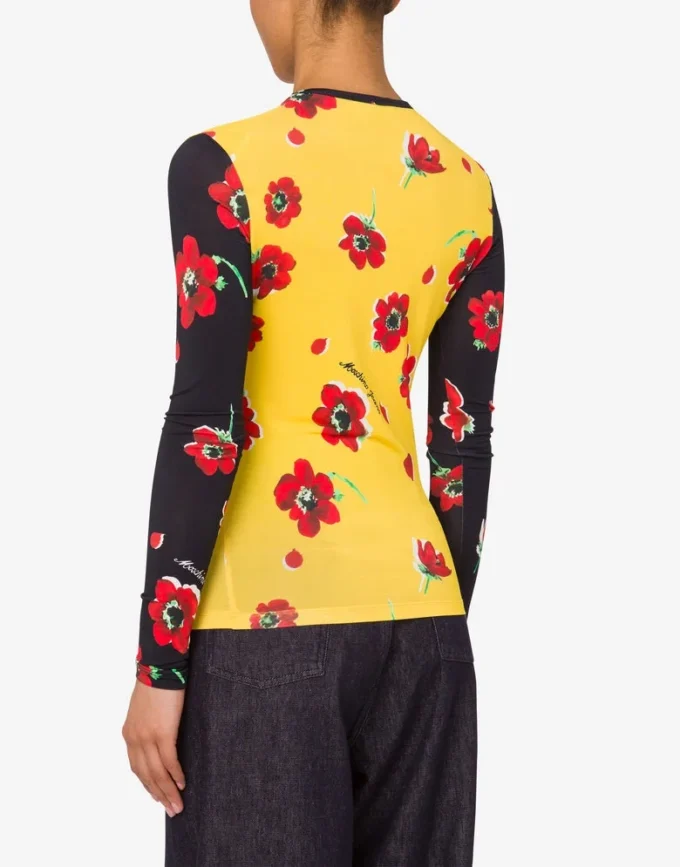 Printed stretch jersey T-shirt