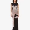 Printed stretch tulle dress