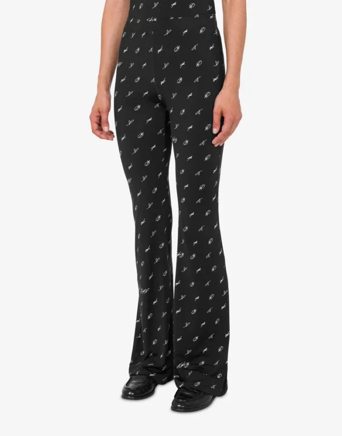 Printed technical jersey leggings