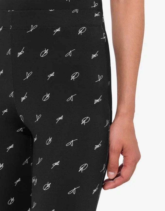Printed technical jersey leggings