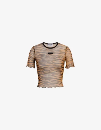 Printed tulle crop T-shirt Printed tulle crop T-shirt