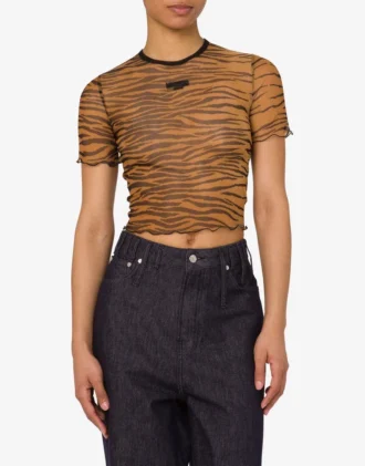 Printed tulle crop T-shirt Printed tulle crop T-shirt