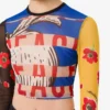 Printed tulle crop top