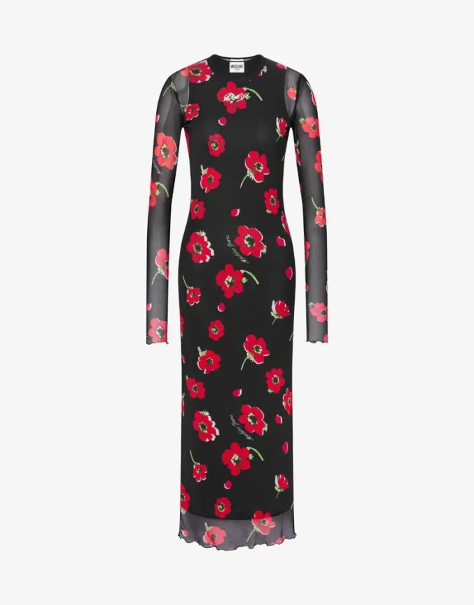 Printed tulle dress