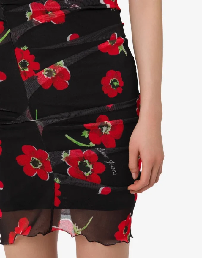 Printed tulle dress