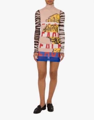 Printed tulle dress