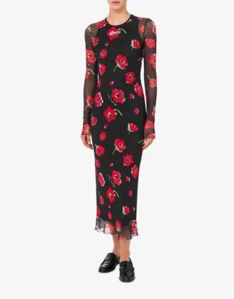 Printed tulle dress