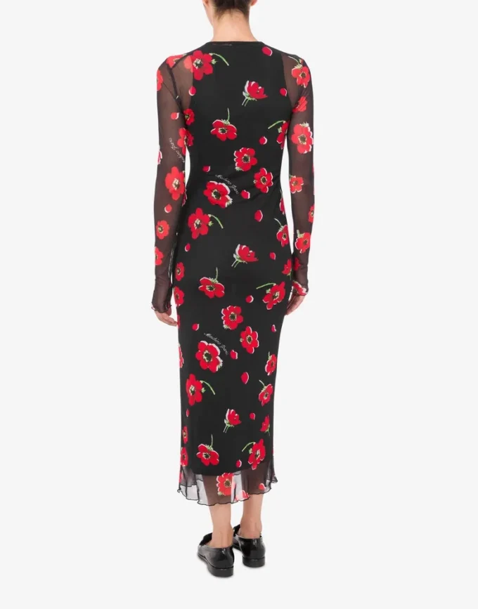 Printed tulle dress