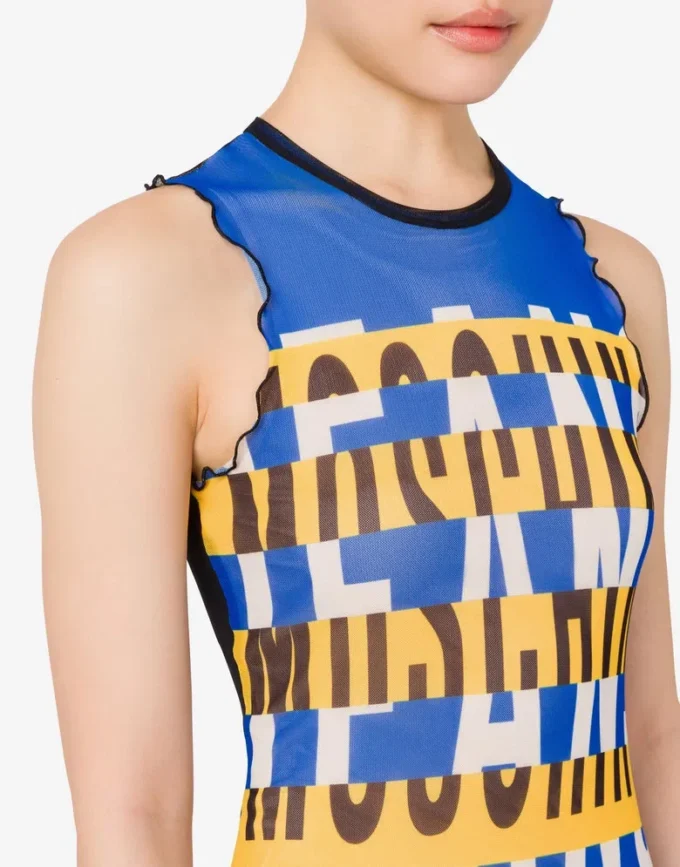 Printed tulle dress