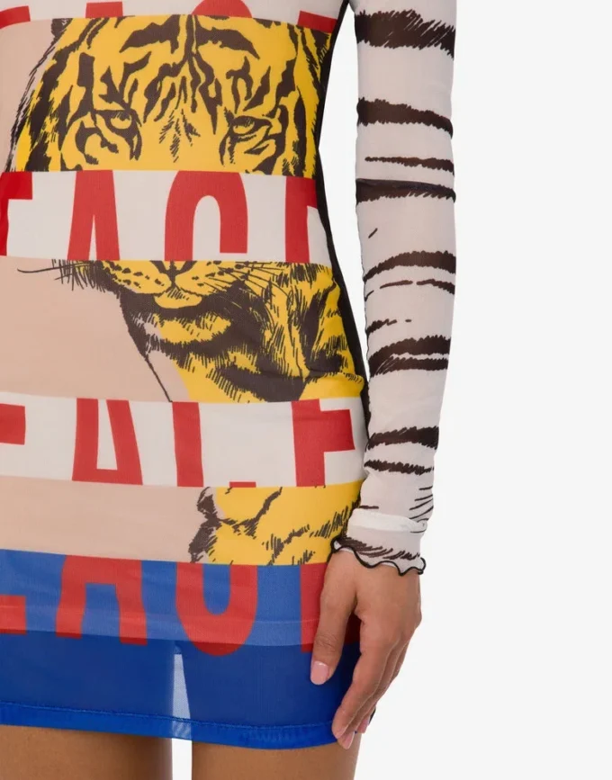 Printed tulle dress