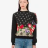 Pure cotton and silk blend printed pullover