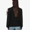 Pure cotton and silk blend printed pullover