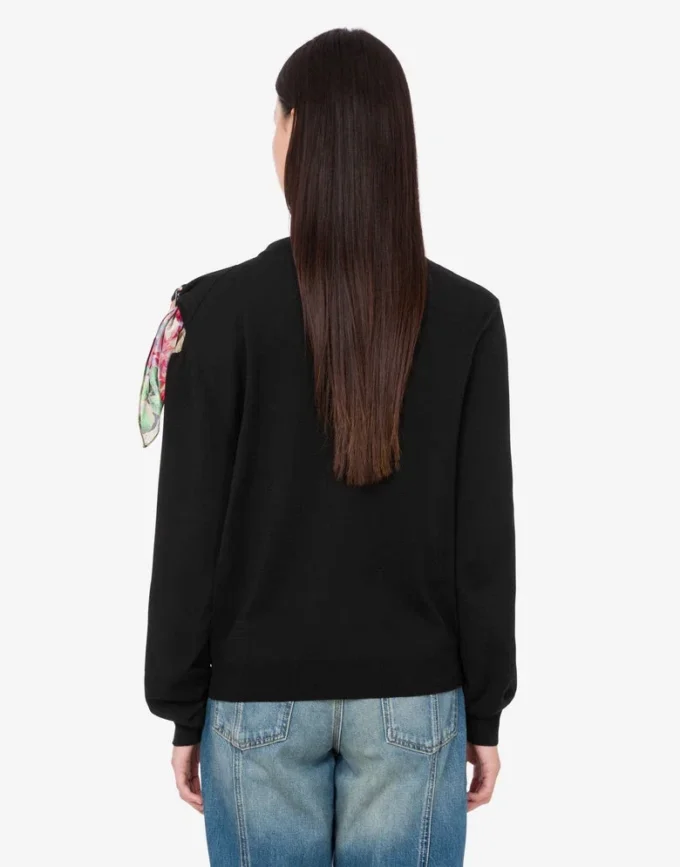 Pure cotton and silk blend printed pullover
