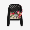 Pure cotton and silk blend printed pullover