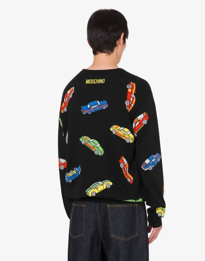 Pure cotton intarsia pullover