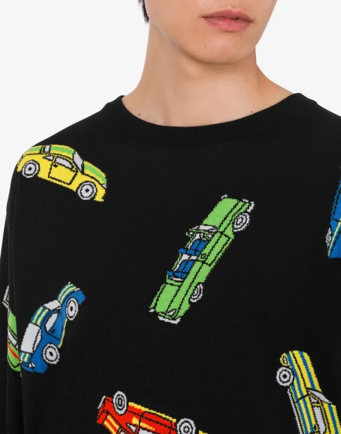 Pure cotton intarsia pullover