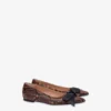 Python print calfskin ballet flats