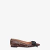 Python print calfskin ballet flats
