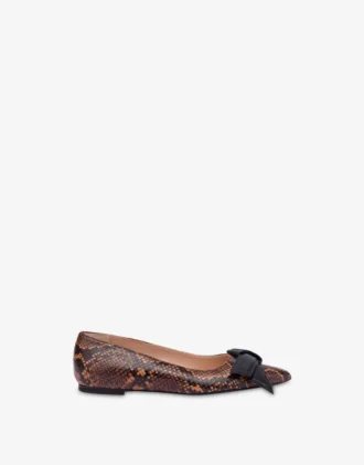 Python print calfskin ballet flats