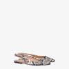 Python print calfskin slingback ballet pumps