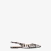 Python print calfskin slingback ballet pumps