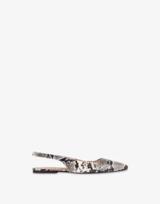 Python print calfskin slingback ballet pumps