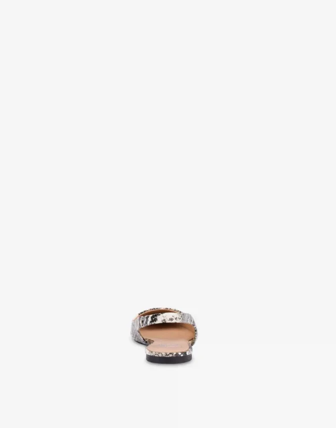 Python print calfskin slingback ballet pumps