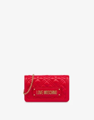 Quilted Chain Wallet Lettering Logo