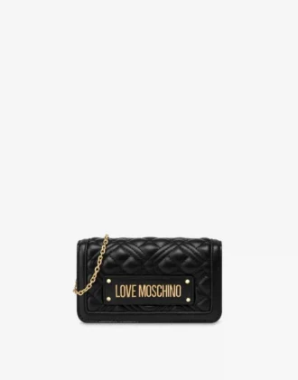 Quilted Chain Wallet Lettering Logo