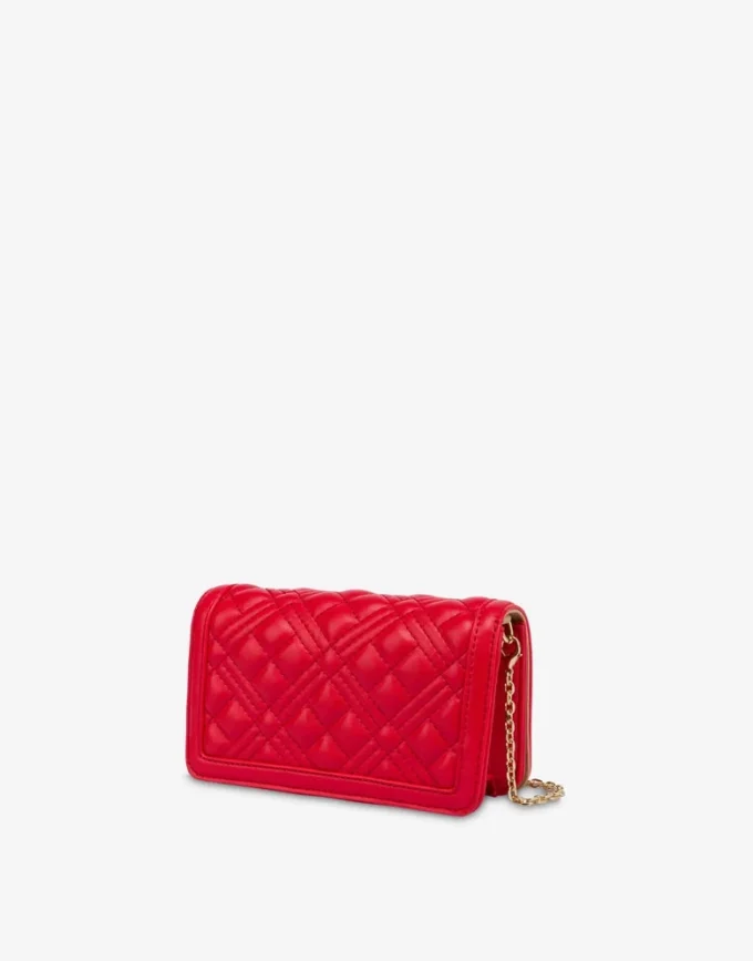 Quilted Chain Wallet Lettering Logo