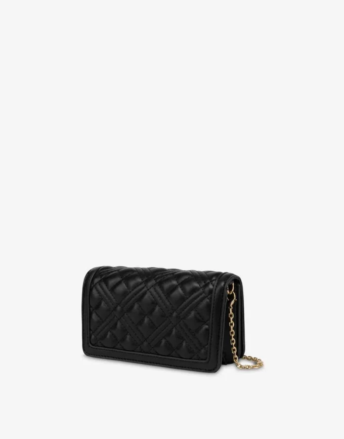 Quilted Chain Wallet Lettering Logo