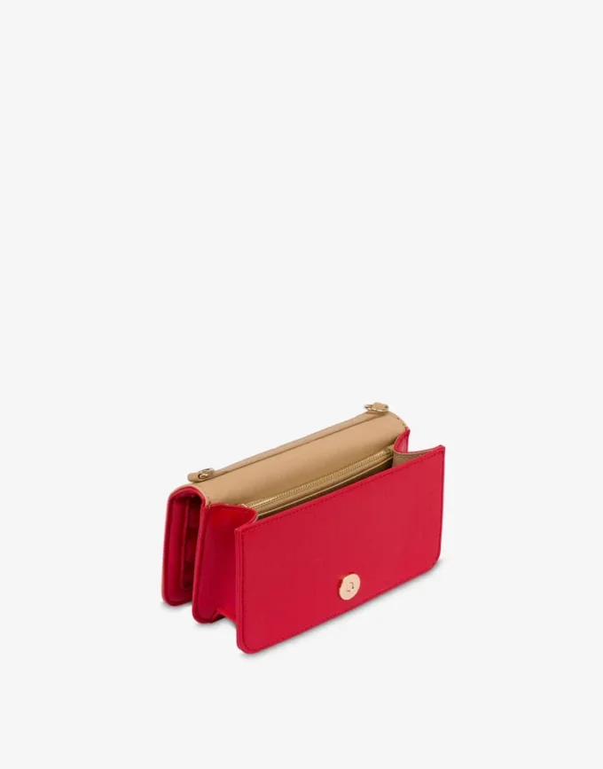 Quilted Chain Wallet Lettering Logo