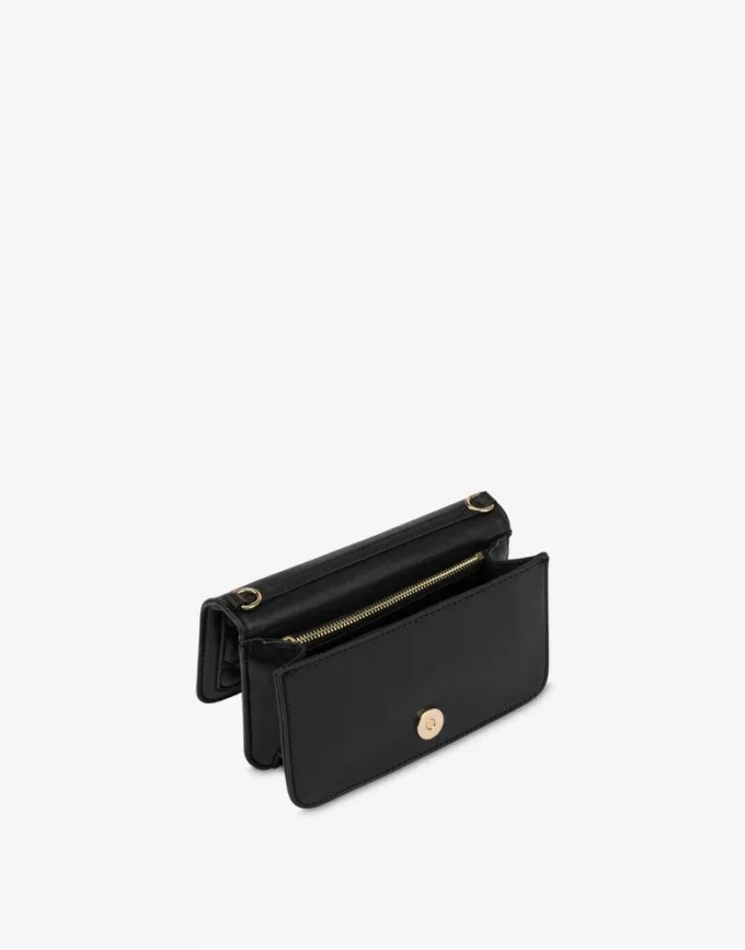 Quilted Chain Wallet Lettering Logo