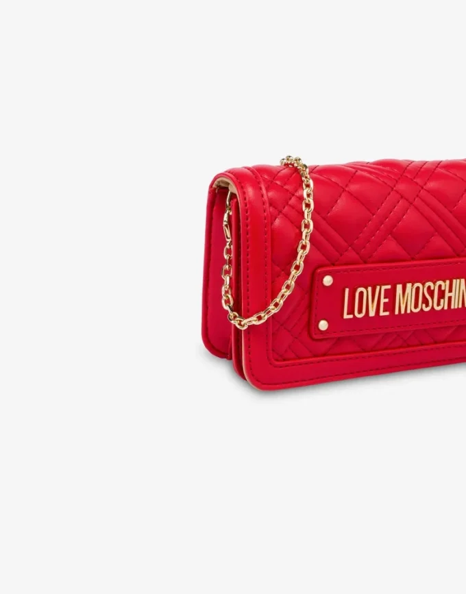 Quilted Chain Wallet Lettering Logo