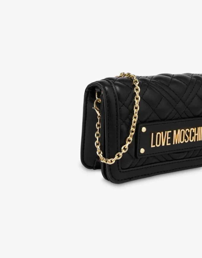 Quilted Chain Wallet Lettering Logo