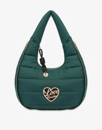 Quilted nylon hobo bag