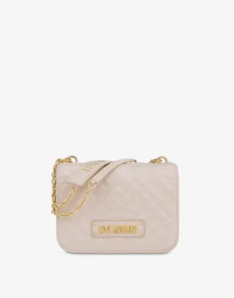 Quilted shoulder bag with logo