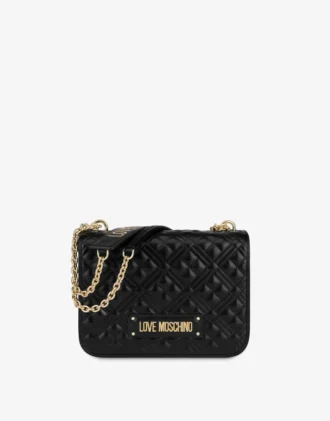 Quilted shoulder bag with logo