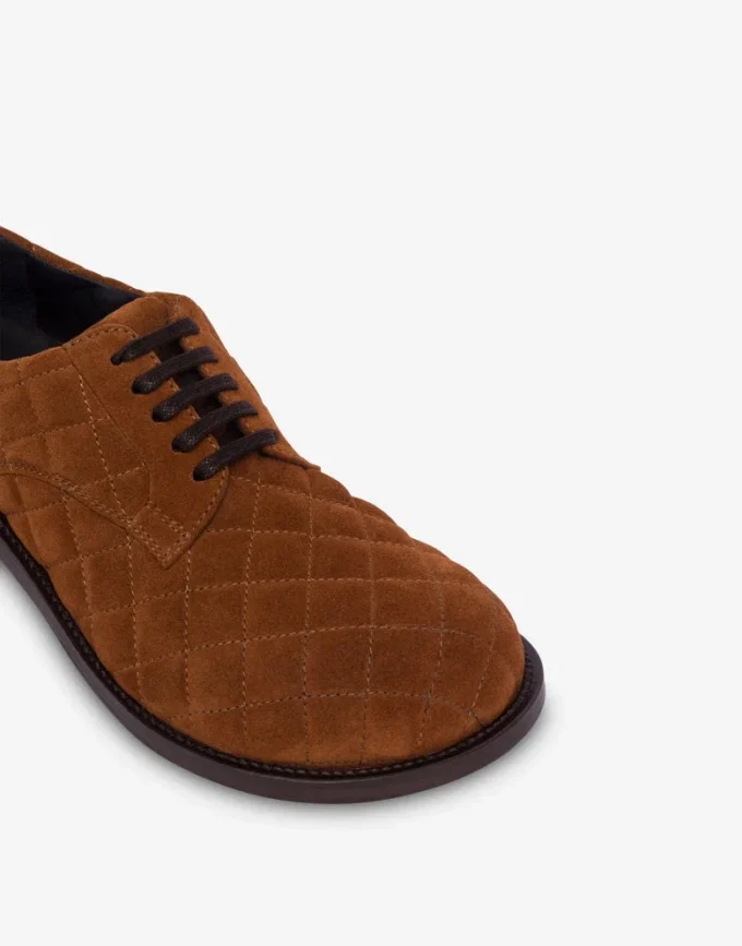 Quilted suede derby