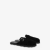 Quilted suede sabot