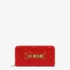 Quilted zip around wallet with logo embroidery Quilted zip around wallet with logo embroidery
