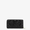 Quilted zip around wallet with logo embroidery Quilted zip around wallet with logo embroidery