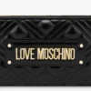 Quilted zip around wallet with logo embroidery Quilted zip around wallet with logo embroidery