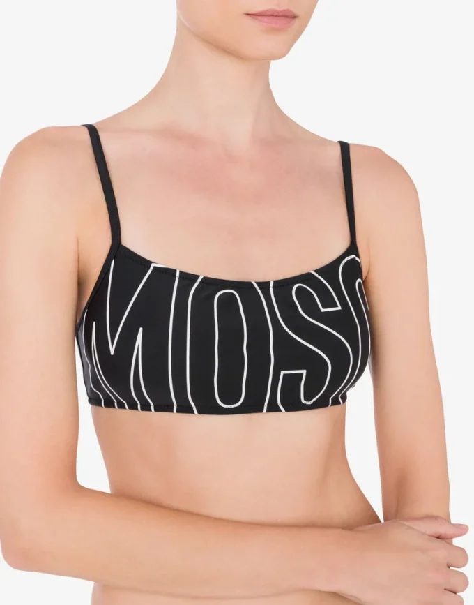 Rubber Logo Bandeau Bikini Top