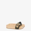 Sandals in calfskin and wood