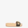 Sandals in calfskin and wood