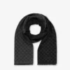 Scarf with all-over Double Question Mark detail