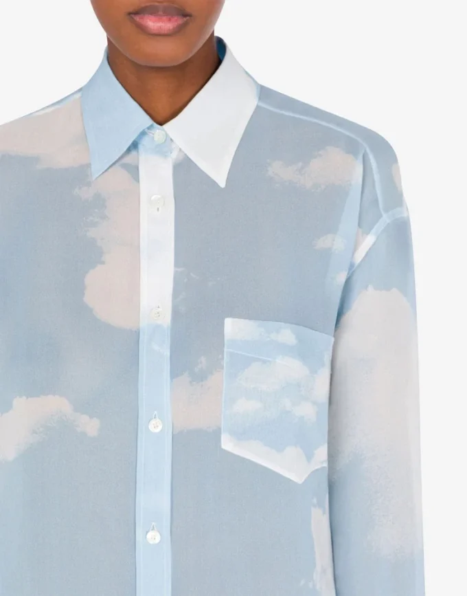 Shirt in georgette “In The Cloud”