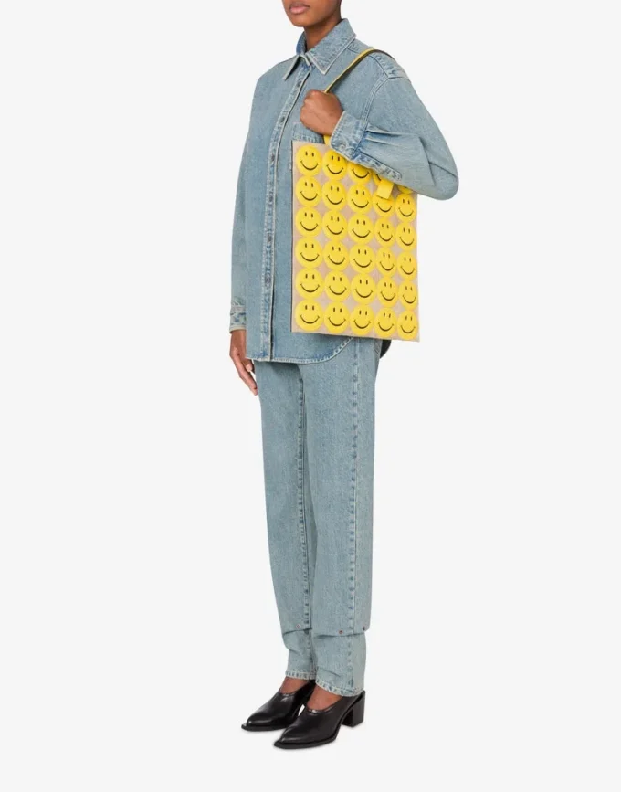 Shopper in suede Allover Smiley® Shopper in suede Allover Smiley®